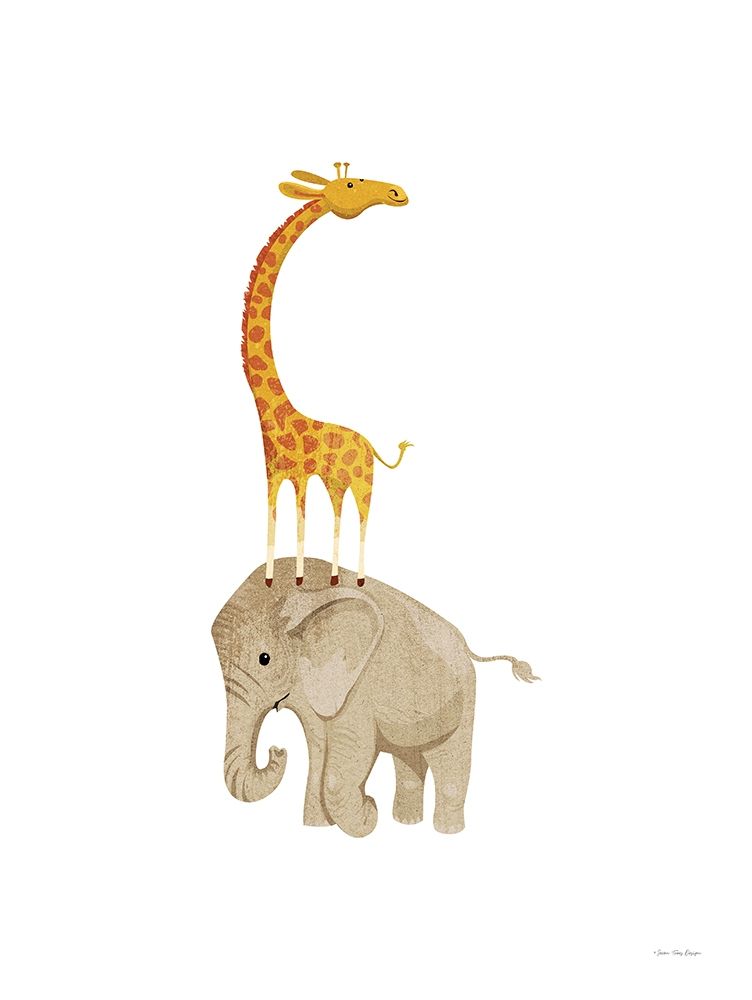 Safari Elephant and Giraffe