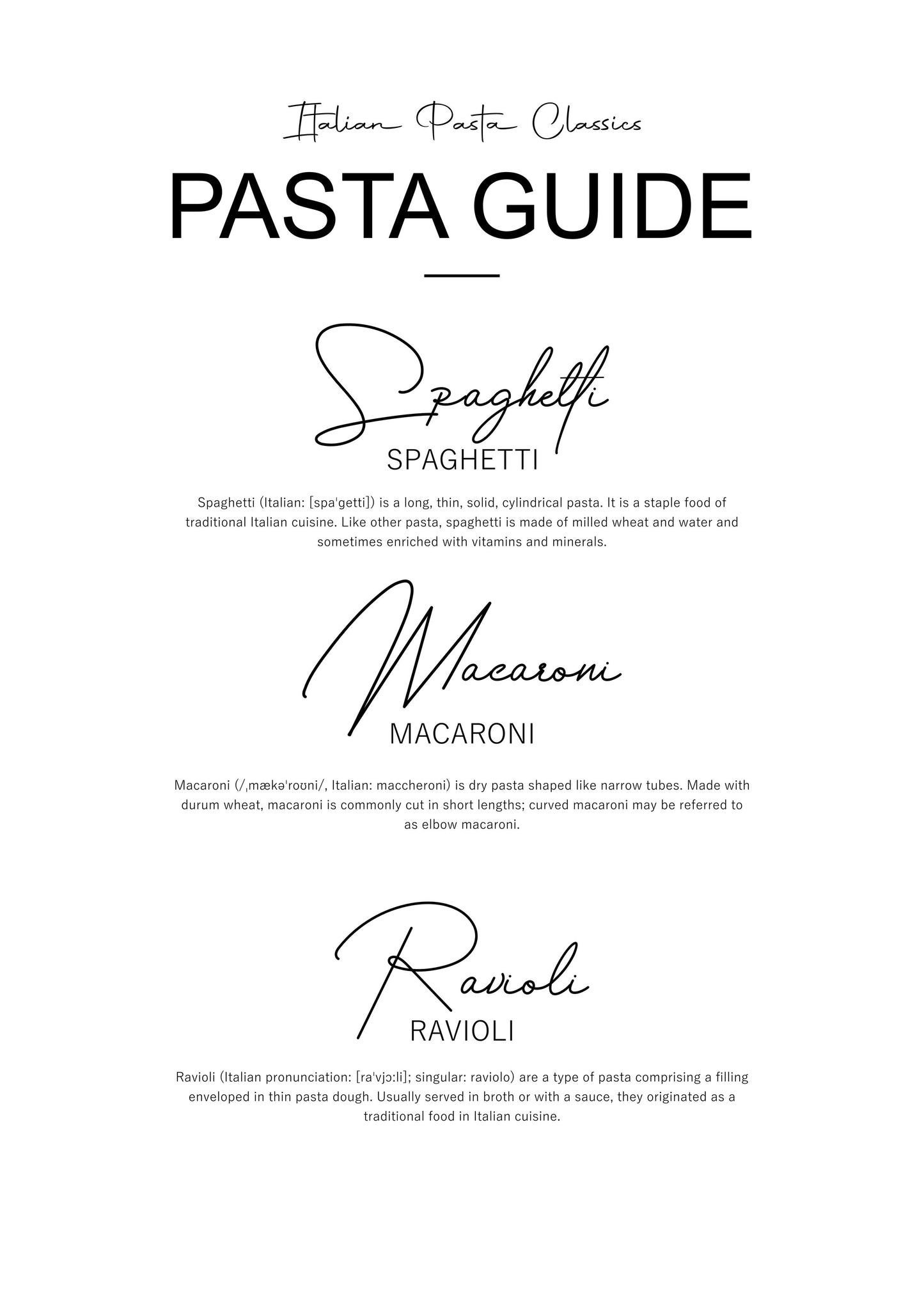 Italian Pasta Types